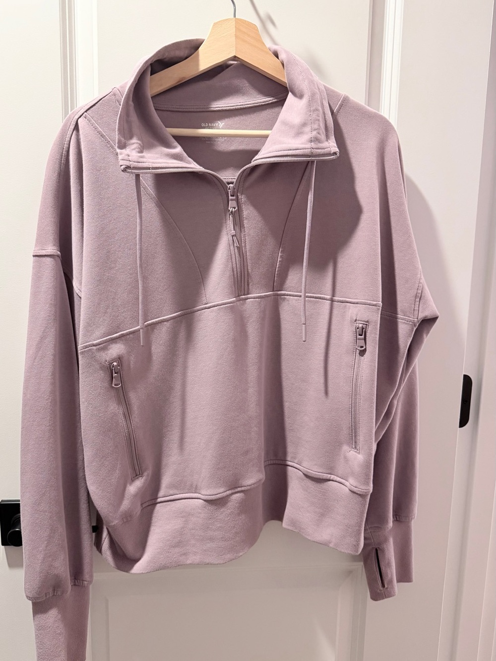 Old Navy Dusty Lilac Quarter-Zip Pullover Hoodie